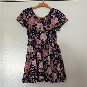 Charming Floral Kids Dress in Purple and Pink